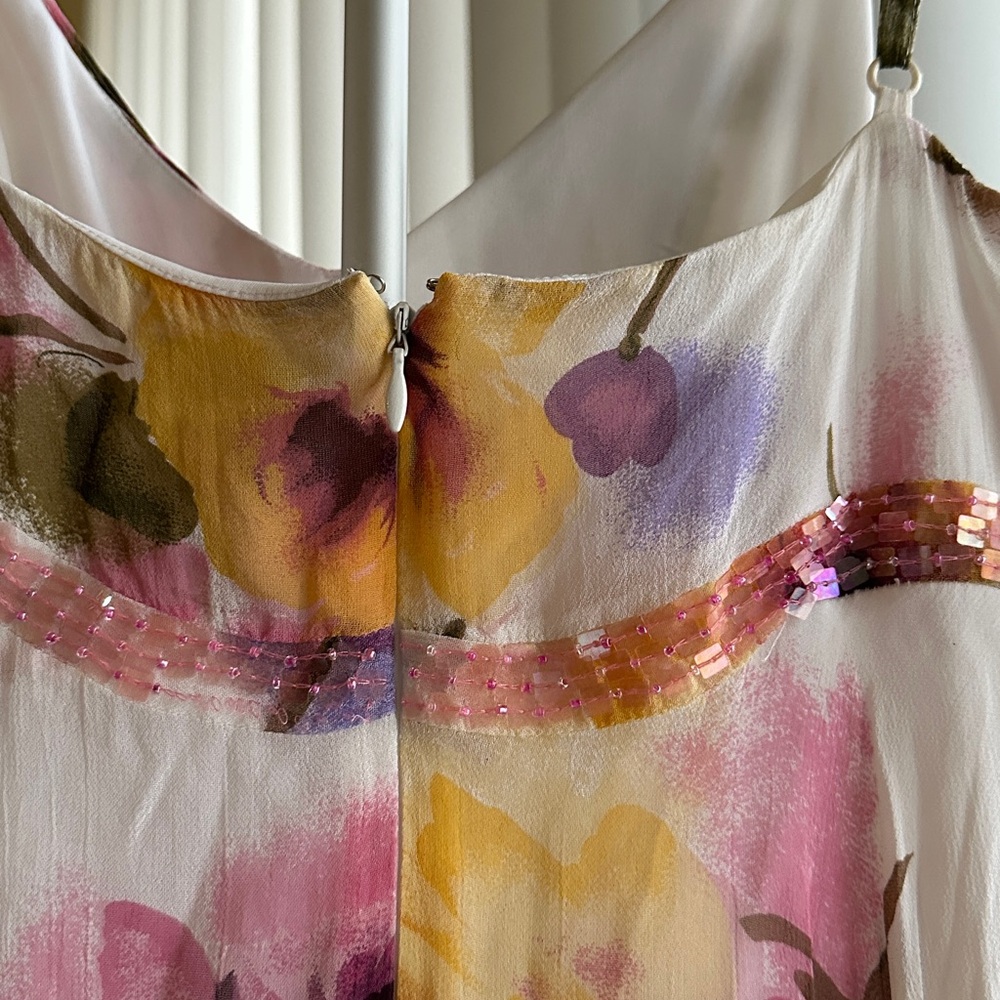 NWT Eva Blue Floral Spaghetti Strap Dress - Picture 7 of 8